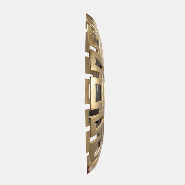 24" Metal Tribal Round Mirror in Gold - HER Home Design Boutique